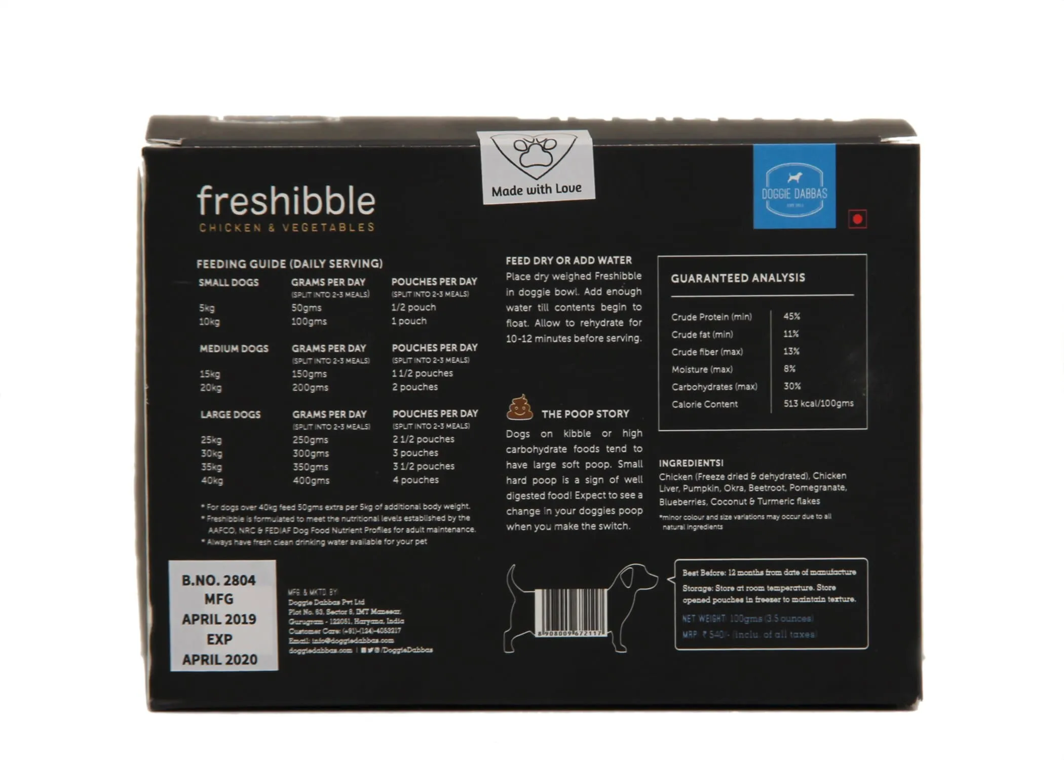 Freshibble - Chicken & Vegetables (100g per pkt)