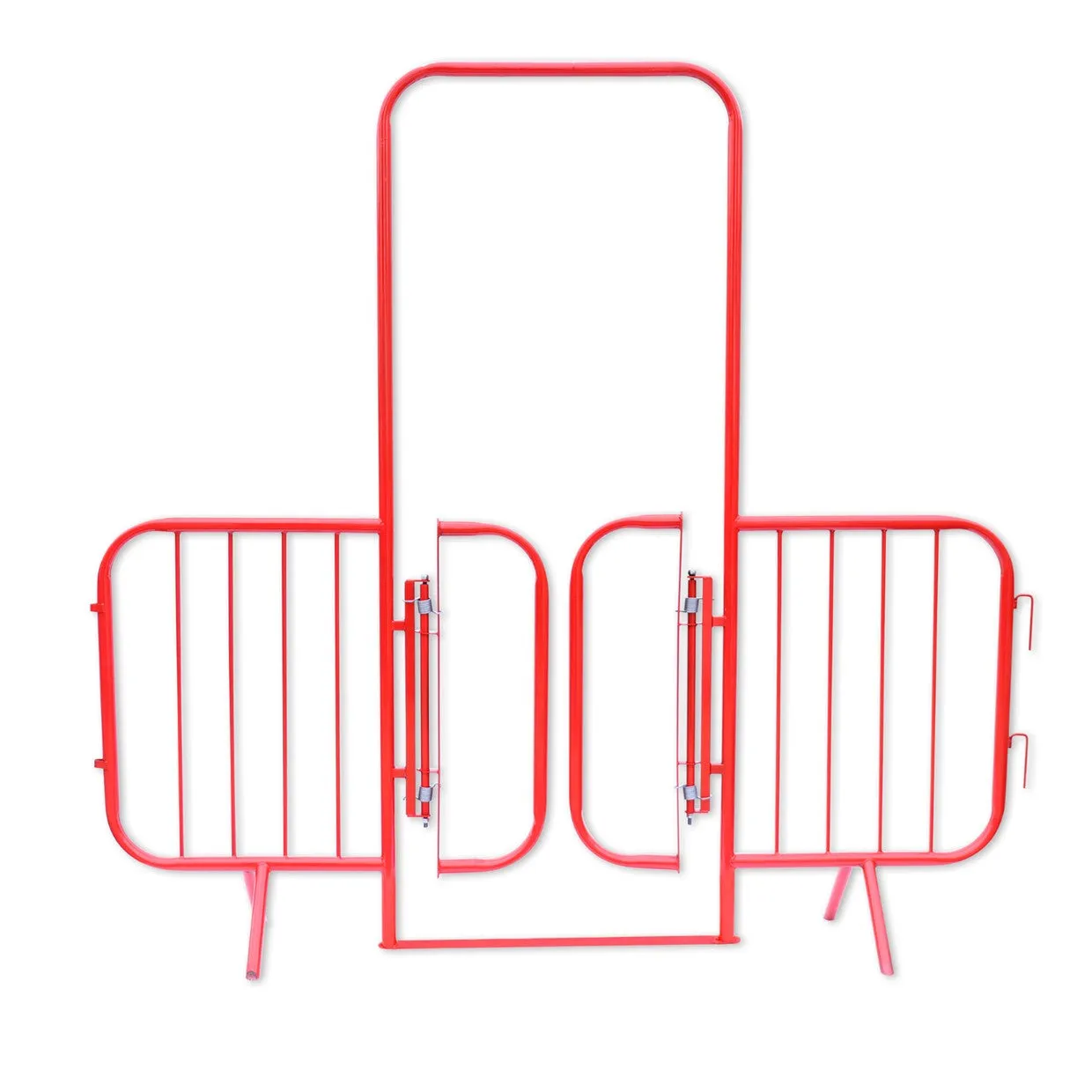 Heavy Duty Walk Through Gated Saloon Pedestrian Barrier - Powder Coated Red