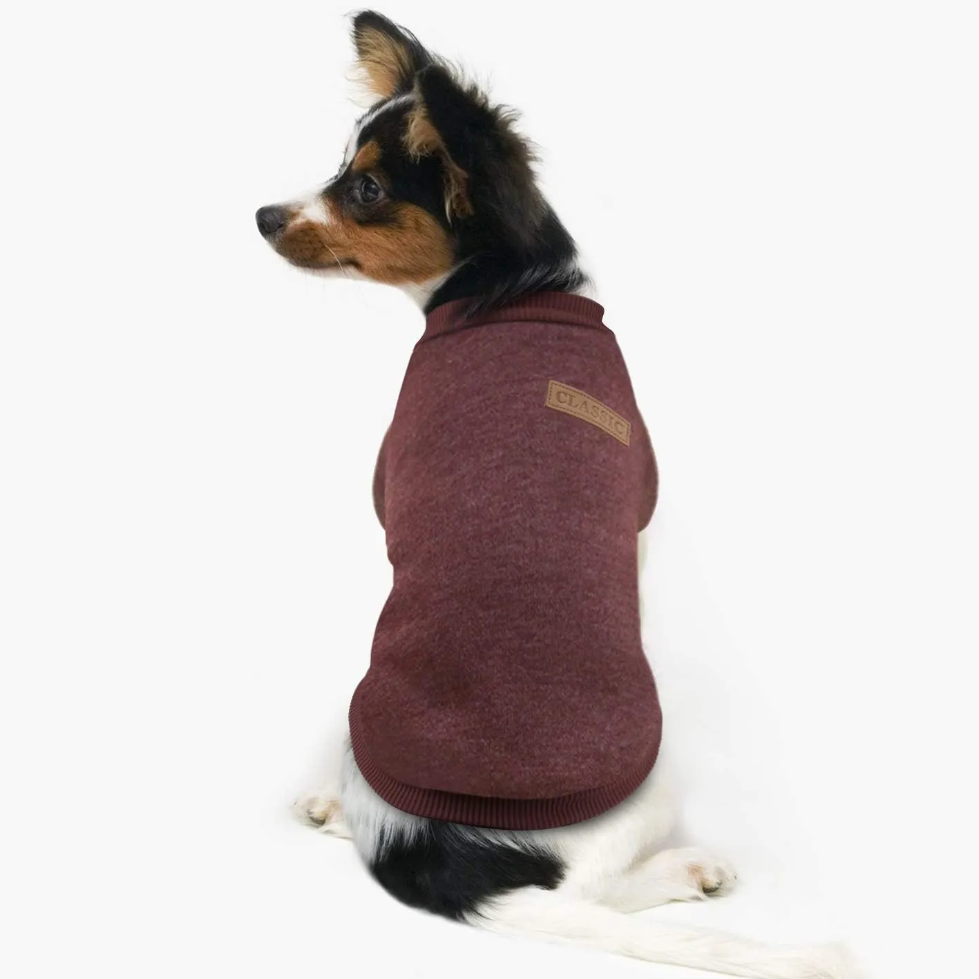 Idepet Pet Dog Classic Knitwear Sweater Fleece Dog Coat Soft Thickening Warm Pup Dogs Shirt Winter Pet Dog Cat Clothes Puppy Customes Clothing for Small Dogs (XL, Brown)