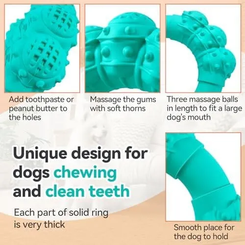 Indestructible Dog Chew Ring Toys for Aggressive Chewers