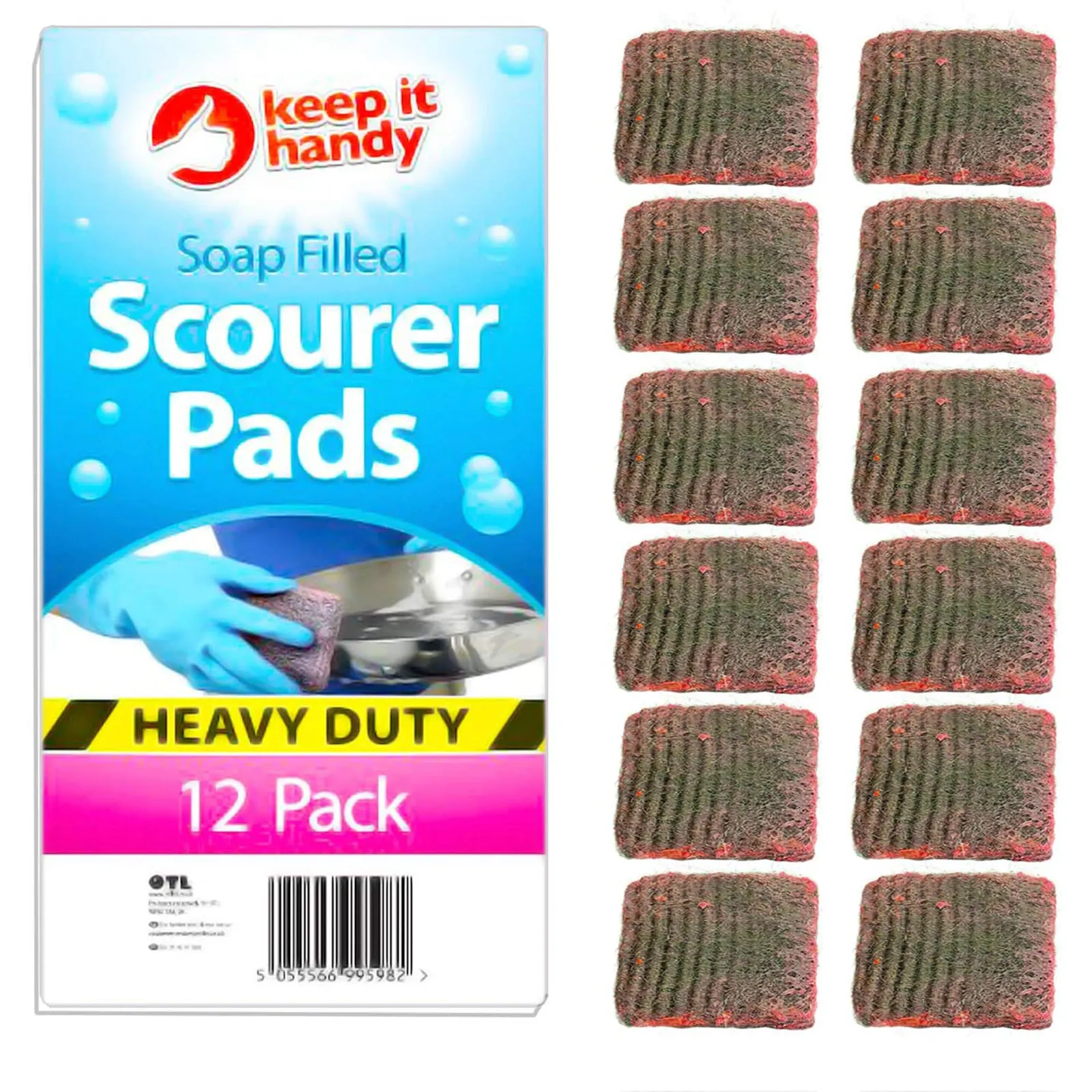 Keep It Handy Soap Filled Scourer Pads 12pk