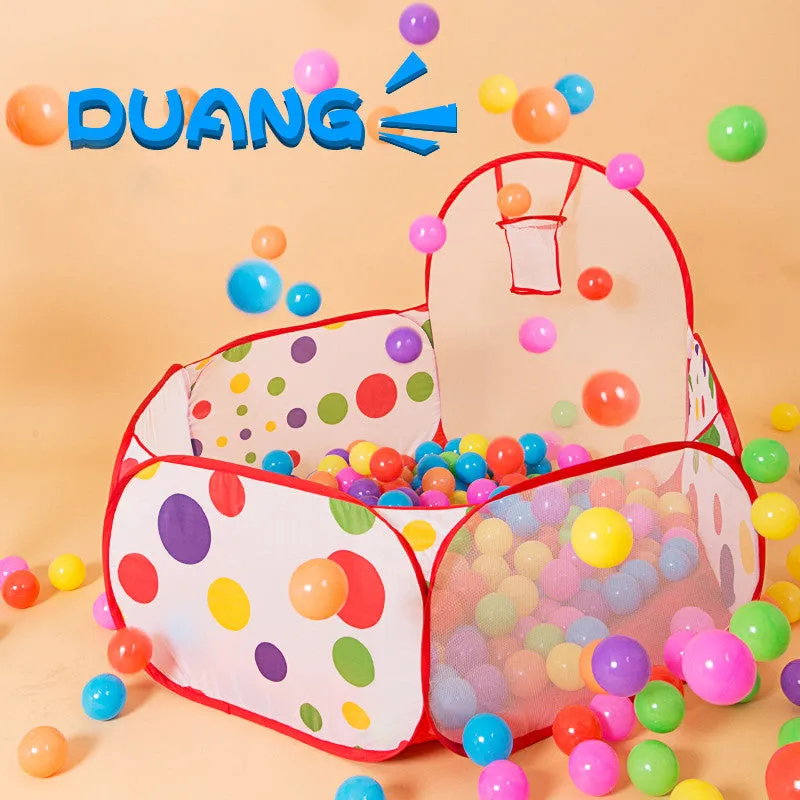Kids Safe Polka Dot Hexagon Baby Playpen Indoor Ball Pool Play Tent With Basket Safety Mesh Baby Play Yard Tienda Corralito