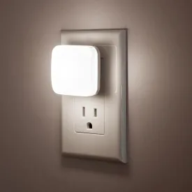 LED Night Lights Plug into Wall, Nightlights With Light Sensor Dusk to Dawn, 0.3W Square Plug in Night Light for Kids, 5000K Cool White Night Light for Bathroom Bedroom Kitchen, 2 Pack Night Lights