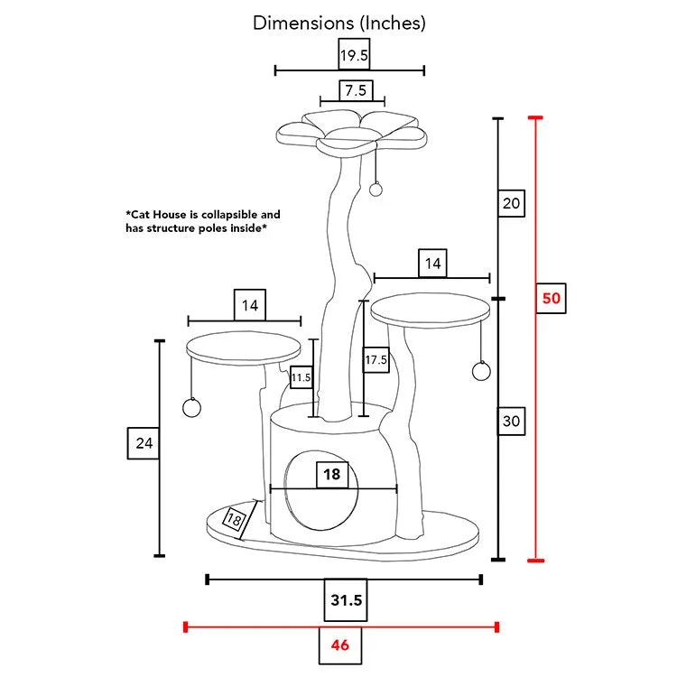 Leone Cat Tree - Brown