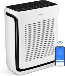 LEVOIT Air Purifiers for Home Large Room Up to 1878 Ft with Washable Pre-Filter, AHAM VERIFIDE, Air Quality Monitor, HEPA Sleep Mode for Allergies, Pet Hair in Bedroom, Vital 200S-P, White