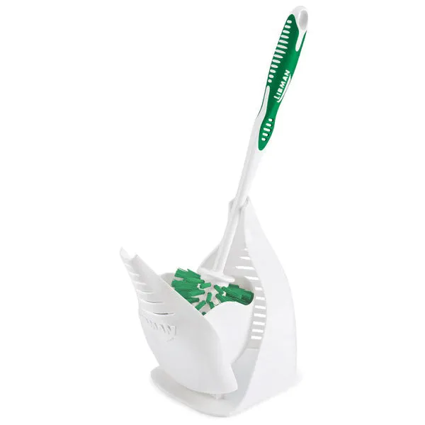 LIBMAN COMMERCIAL® 40 Brush and Closed Caddy, PET Bristle, 1 in L Trim, Polypropylene Handle, 14-1/2 in OAL