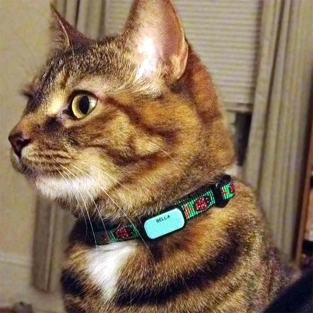 LuckyPet Pet ID Tag: Collar Tag - Attaches Flat to Any Collar - Perfect for Dogs or Cats - Custom Engraved - Durable and Silent! Small-Black-Rectangle