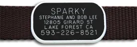 LuckyPet Pet ID Tag: Collar Tag - Attaches Flat to Any Collar - Perfect for Dogs or Cats - Custom Engraved - Durable and Silent! Small-Black-Rectangle