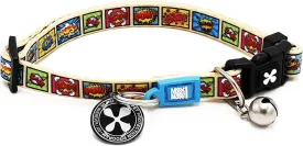 Max & Molly Fun & Whimsy Cat Collar with Jingle Bell, Breakaway Safety Buckle, Adjustable Sizing & Smart ID Personalized Tag for Girl or Boy Cats/Kittens, Comic Design