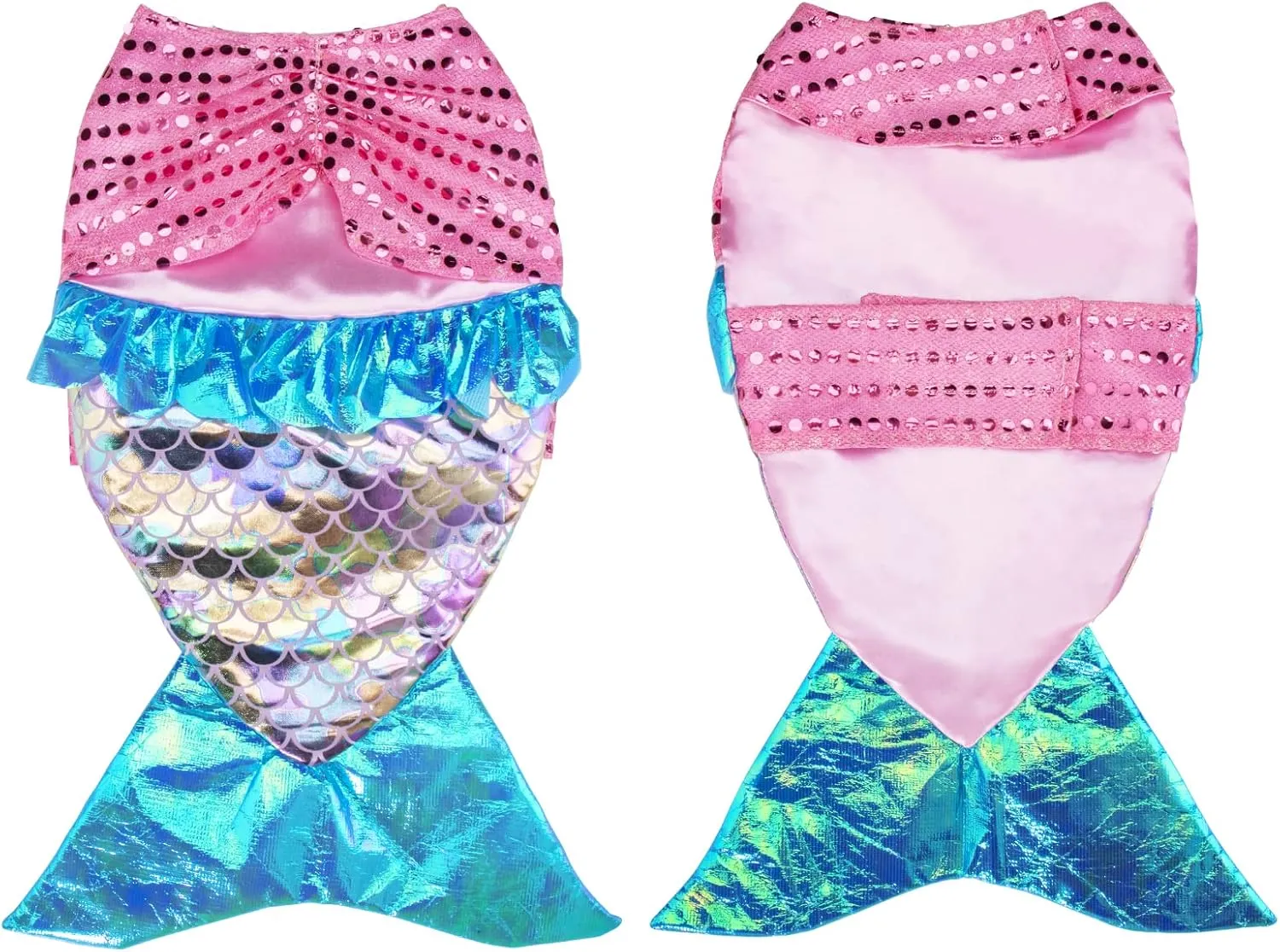 Mermaid Dog Costume - Funny Shiny Mermaid Costume for Small to Medium Dogs - Cosplay for Halloween, Christmas, Birthday Parties
