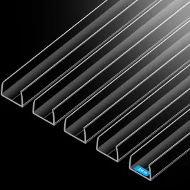MONOID Drawer Edge Protector, Slip-On Clear Table Corners Guards, Door Kitchen Furniture Bumper, Prevent Wear, Impact Protection, Ease to Cut, 3/4" Thick, 39.4" Length  Clear, Pack of 5