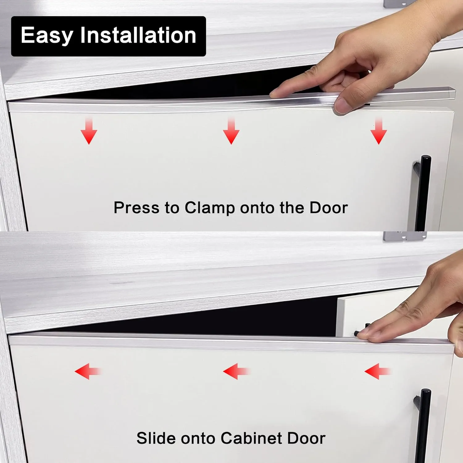 MONOID Drawer Edge Protector, Slip-On Clear Table Corners Guards, Door Kitchen Furniture Bumper, Prevent Wear, Impact Protection, Ease to Cut, 3/4" Thick, 39.4" Length  Clear, Pack of 5