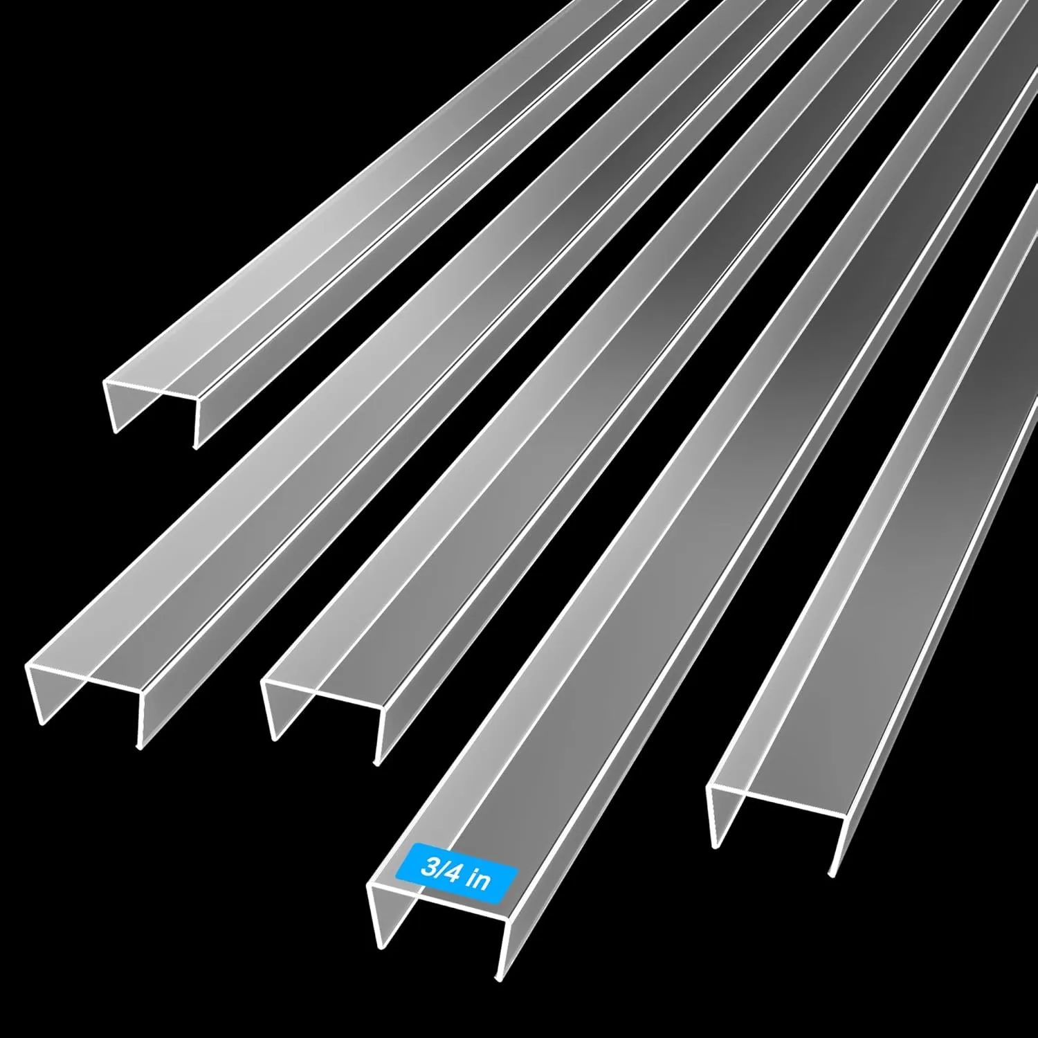 MONOID Drawer Edge Protector, Slip-On Clear Table Corners Guards, Door Kitchen Furniture Bumper, Prevent Wear, Impact Protection, Ease to Cut, 3/4" Thick, 39.4" Length  Clear, Pack of 5