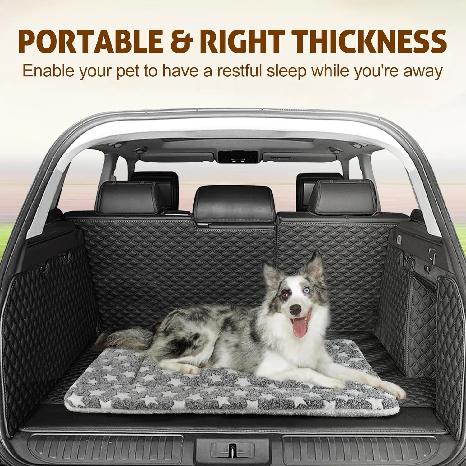 Mora Pets Dog Bed Crate Pad Ultra Soft Pet Bed with Cute Star Print Washable Crate Mat for Large Medium Small Dogs Reversible Fleece Dog Crate Kennel Mat Cat Bed Liner 22-Inch Grey