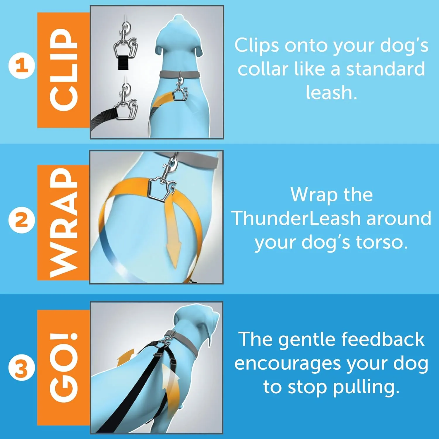 No-Pull Dog Leash (Large (Over 25 lbs), Grey)