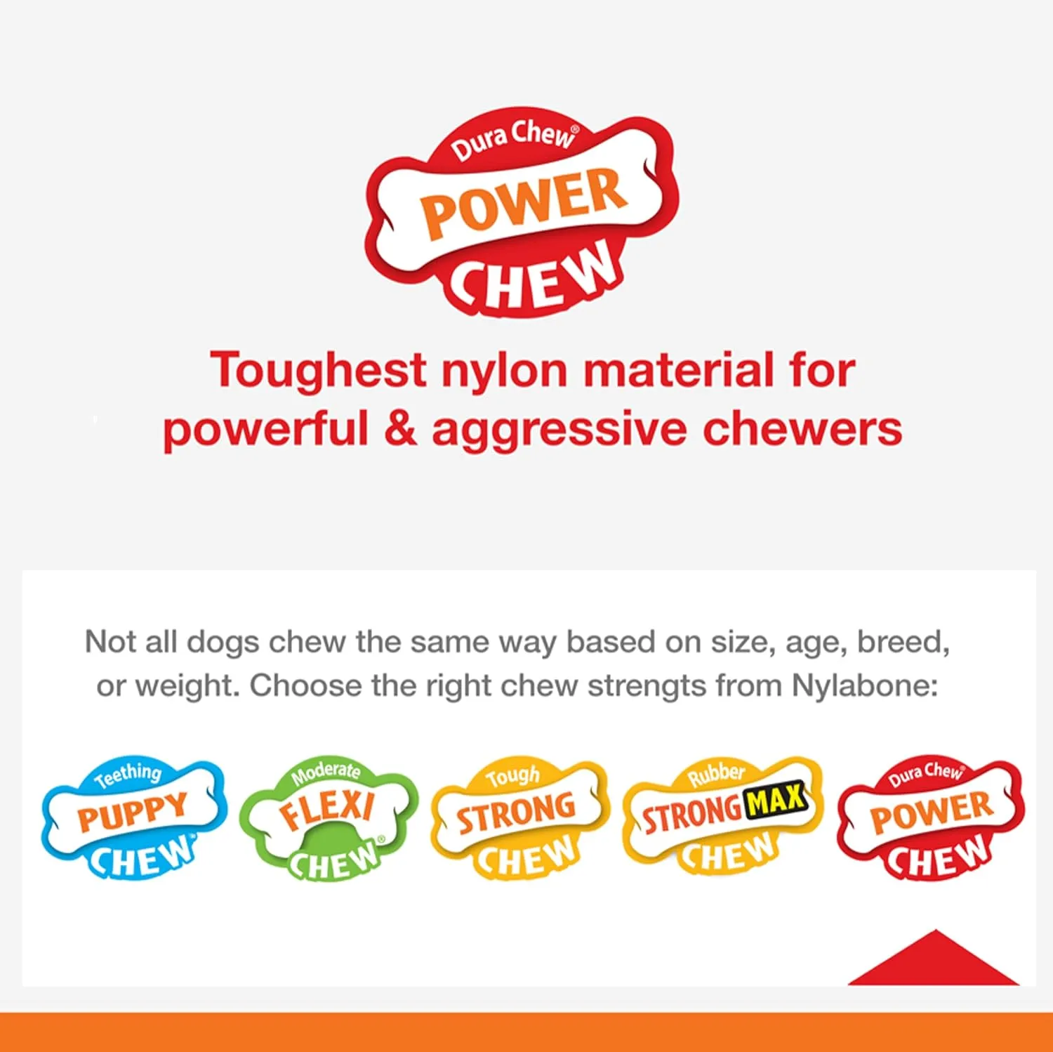 Nylabone Original Bone Power Chew Toy for Dogs, Durable & Tough Dog Toys for Aggressive Chewers, Peanut Butter Flavor, Small - Up to 25 lbs - Up to 25 Ibs, 1 Count