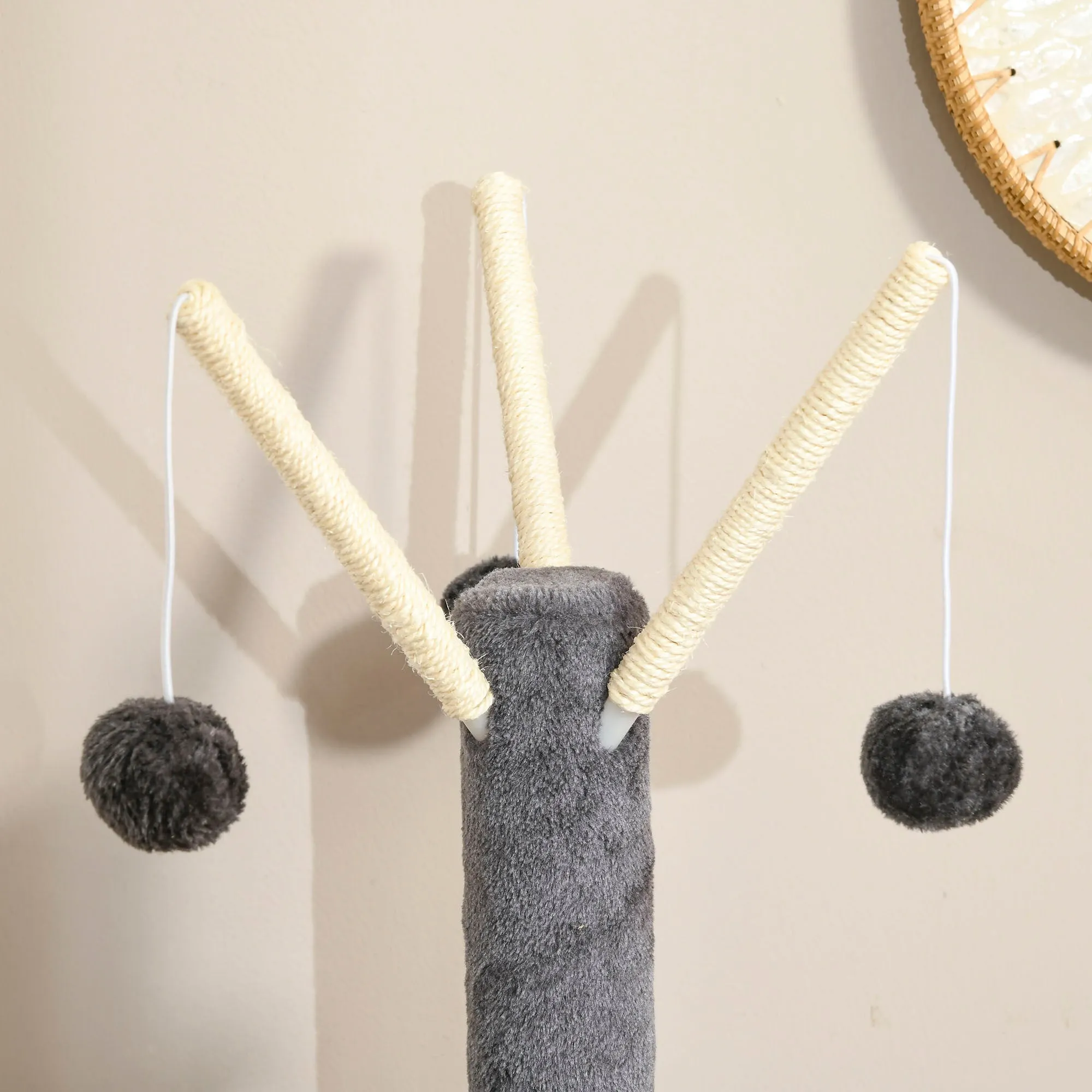 PawHut 121cm Cat Tree Tower w/Sisal Scratching Posts Bed Tunnel Perch Grey