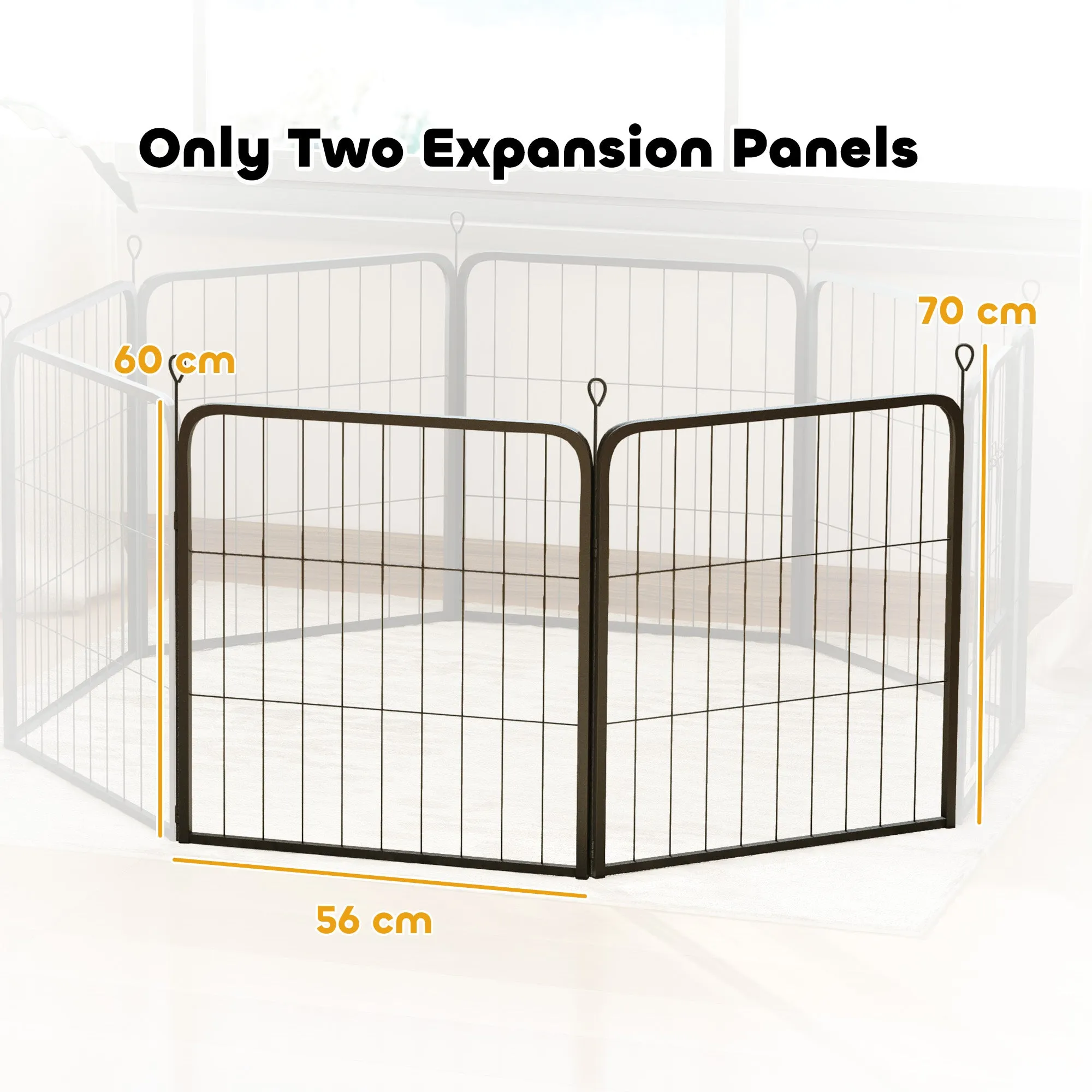 PawHut 2 Piece Dog Pen Expansion Pack for 60cm High Animal Pen with 3 Connecting Stakes