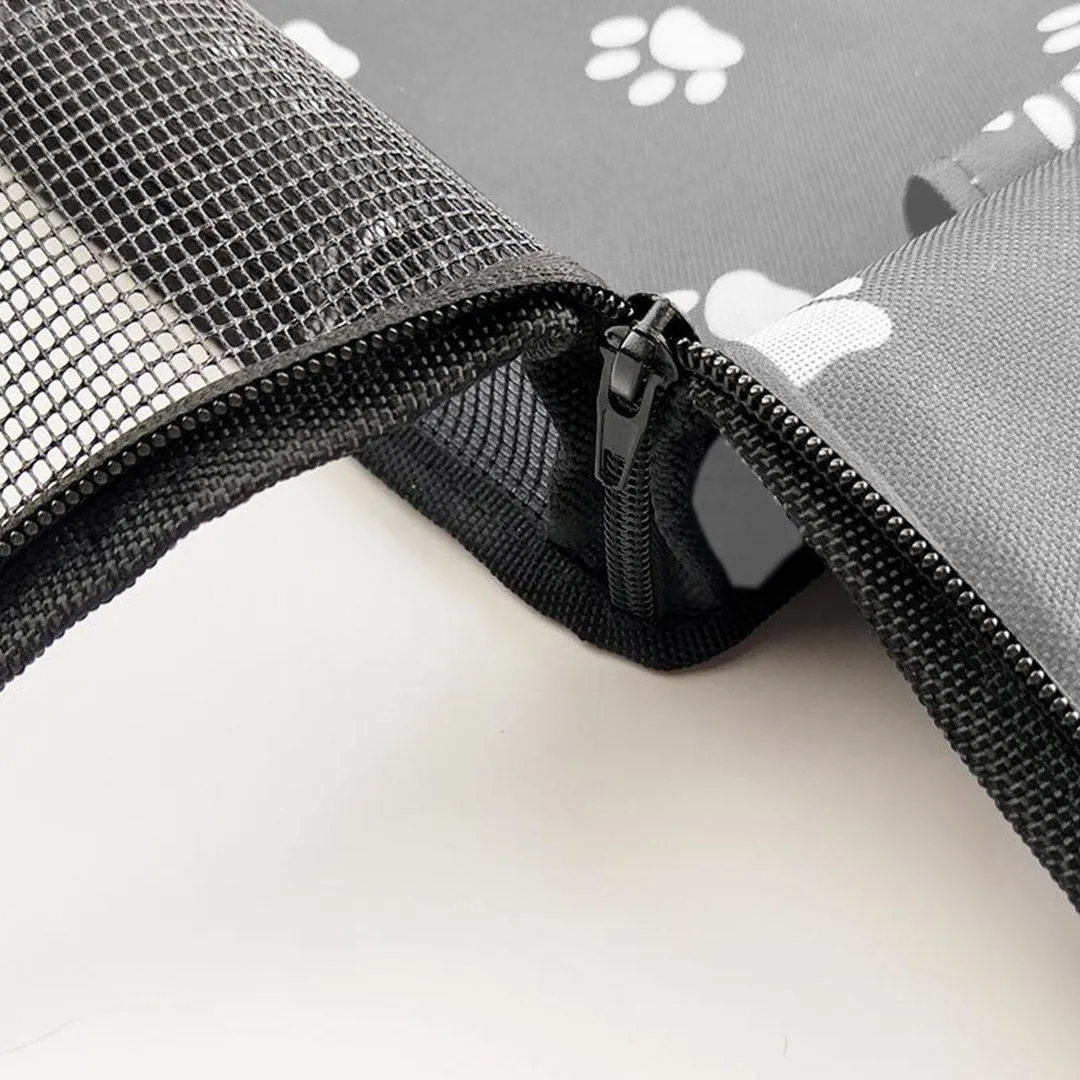Pet Booster Car Seat Premium Waterproof Breathable Mesh Safety Travel Portable Dog Carrier Bag - Grey