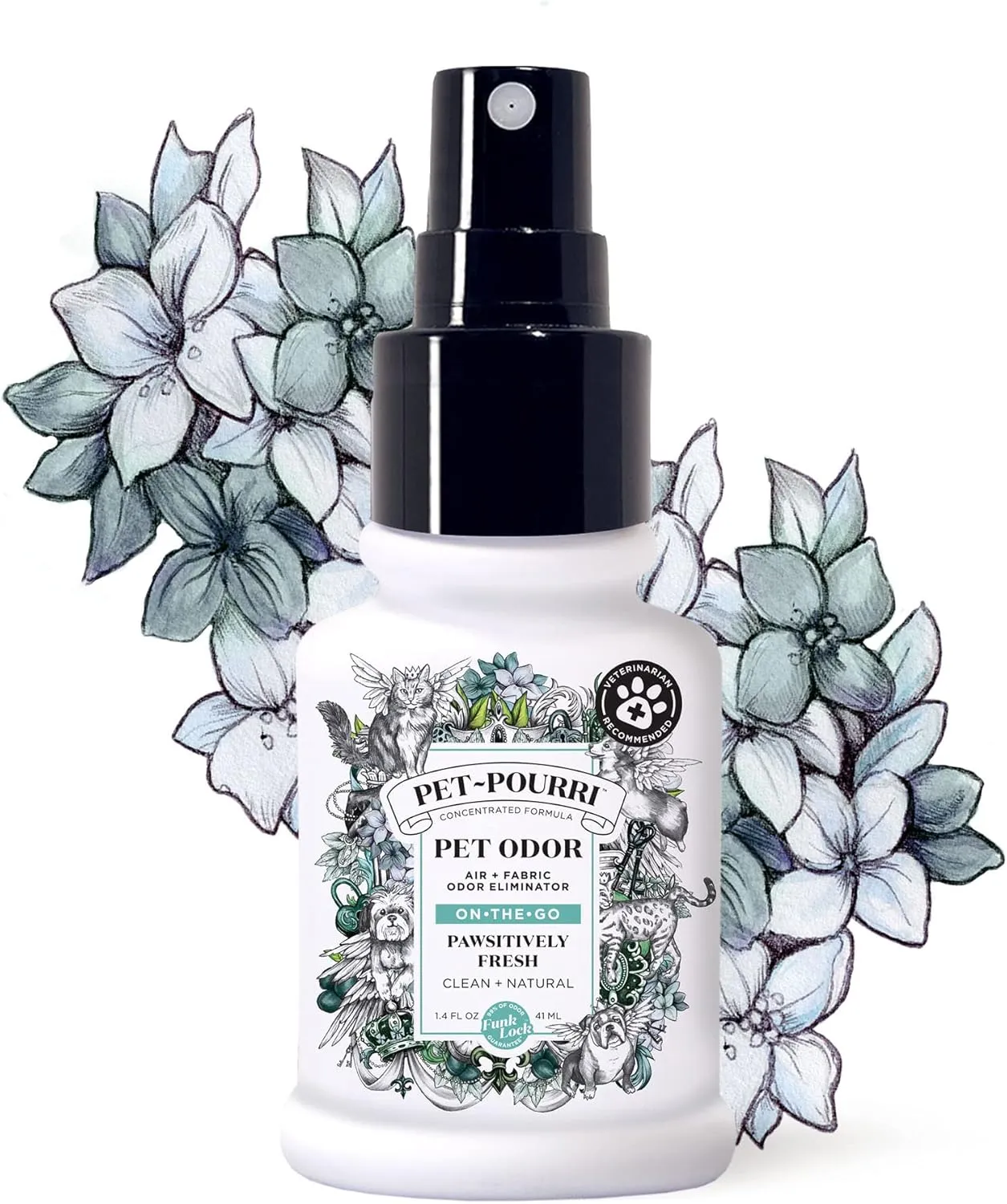 Pet-Pourri Pawsitively Fresh Pet Odor Freshener Bundle - 16 Fl Oz Air   Fabric Spray, 7.5 Oz Candle Jasmine, Fresh Air and Pear