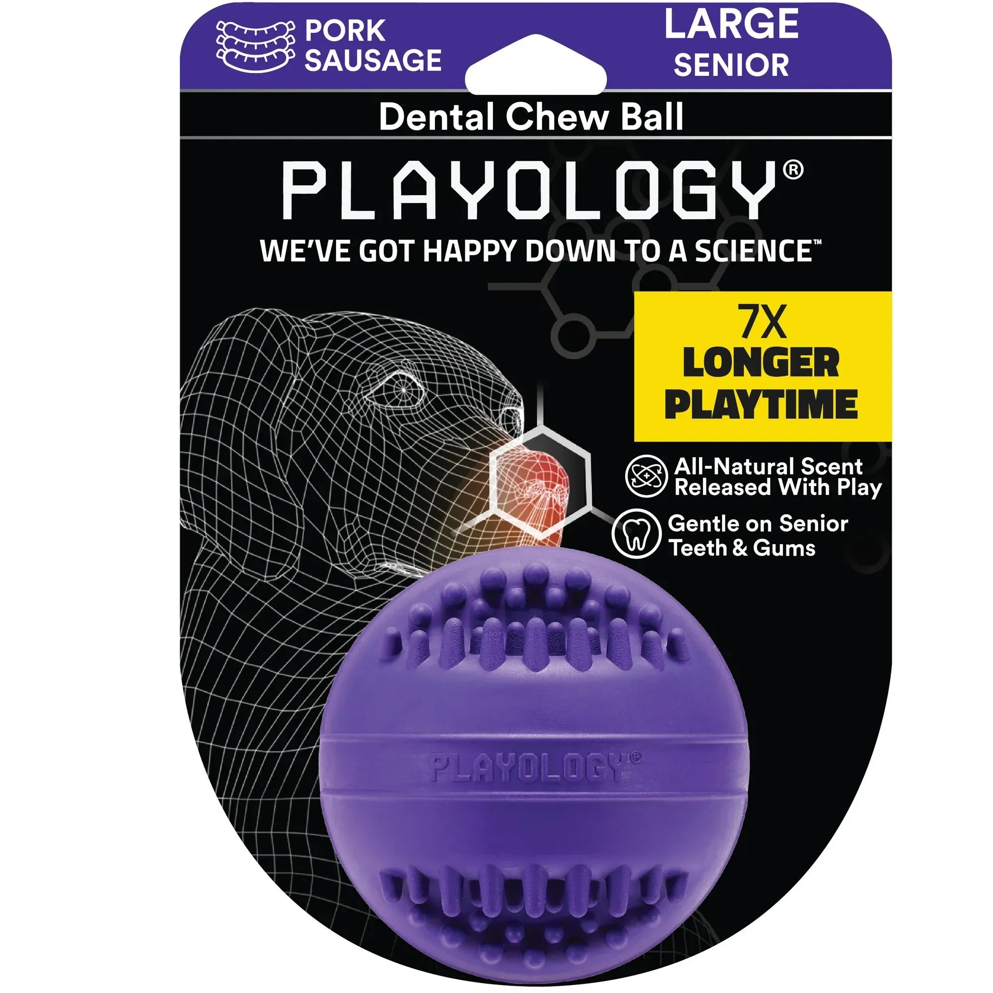 Playology Dental Chew Ball Dog Toy