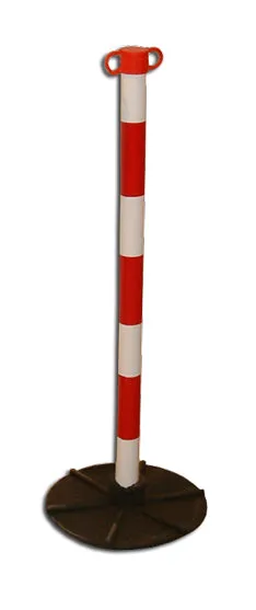 Red and White Portable Plastic Barrier Post