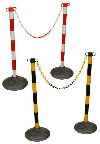 Red and White Portable Plastic Barrier Post