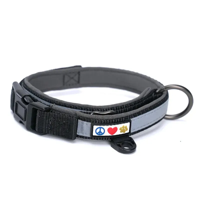 Reflective Martingale Padded Dog Collar