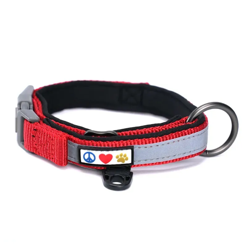 Reflective Martingale Padded Dog Collar