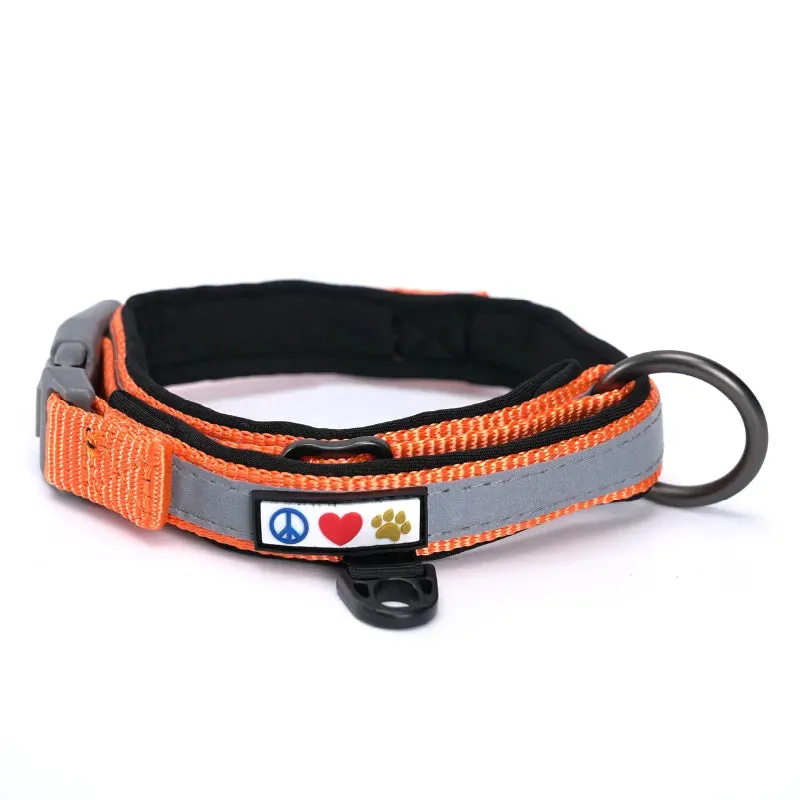 Reflective Martingale Padded Dog Collar
