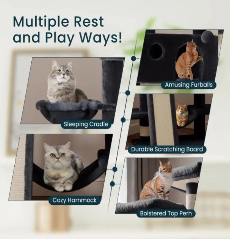 Reptronic Larger Cat Tree for Larger Cats - Black
