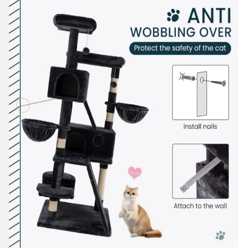 Reptronic Larger Cat Tree for Larger Cats - Black