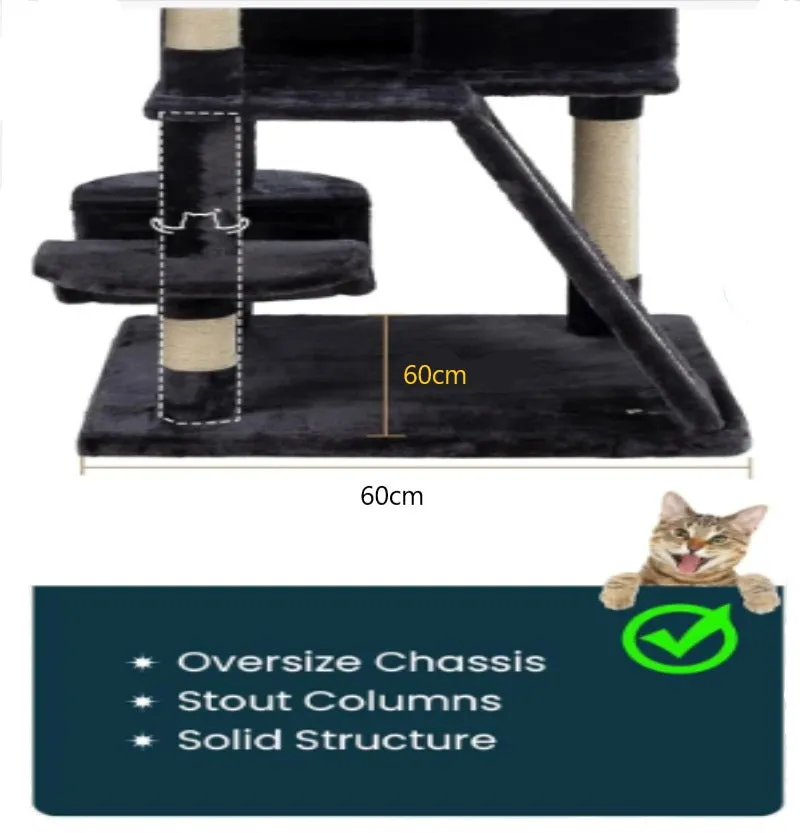 Reptronic Larger Cat Tree for Larger Cats - Black