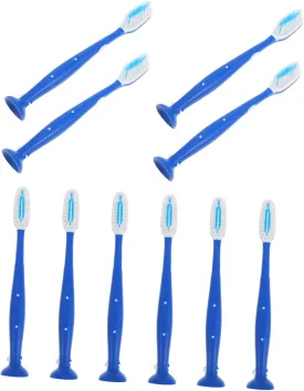 Safety Handle Mini Toothbrushes Nylon Hair Bristles Compact for Travel Prison Toothbrush Suction Cup