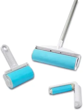 Schticky Lint Roller Set - Reusable & Washable Lint Roller Cleaner for Clothes Sofa Furniture Car Cat Dog Hair - Clean in a Quicky with Schticky (3 Piece Set)