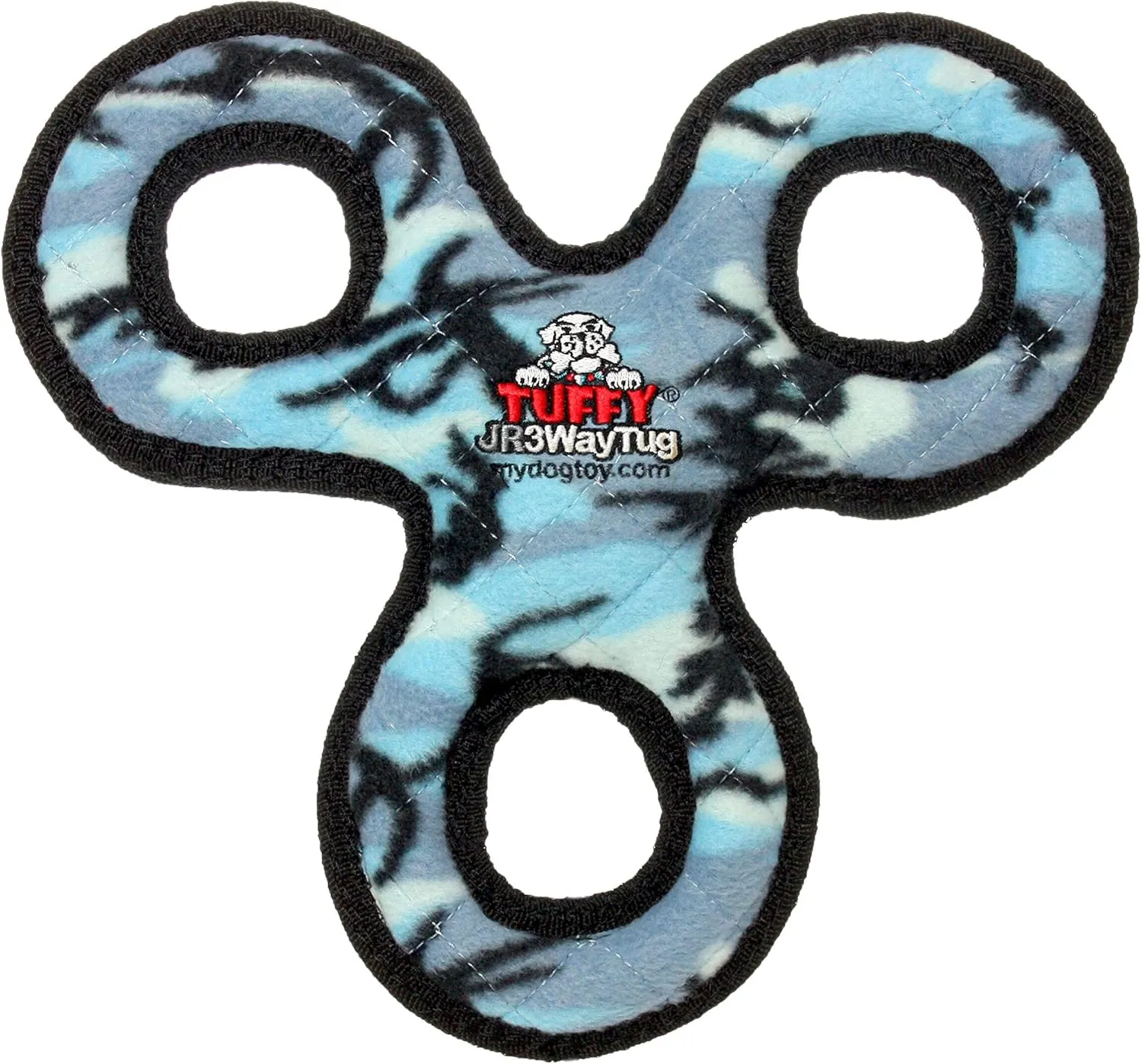 TUFFY - World's Tuffest Soft Dog Toy - Junior 3 Way Tug - Squeakers - Multiple Layers. Made Durable, Strong & Tough. Interactive Play (Tug,Toss & Fetch). Machine Washable & Floats (Blue 2 Pack)
