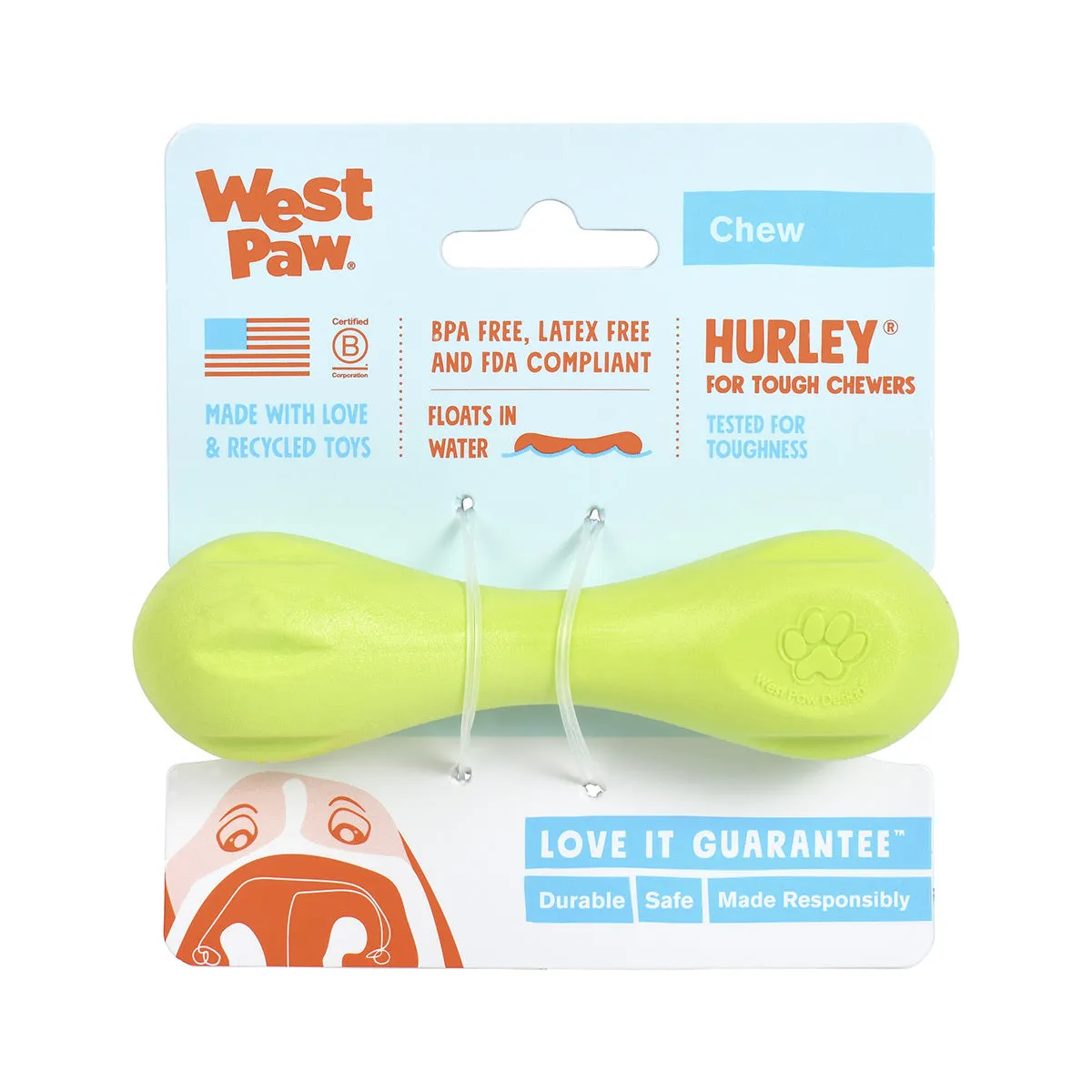 West Paw Hurley Fetch Toy for Tough Dogs