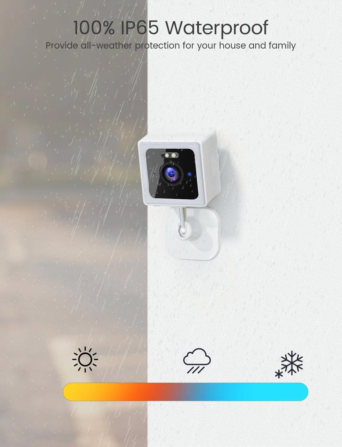 WiFi Home Security Cameras, 2K Outdoor Security Camera, Pet Baby Scurity Camera, Color Night Vision, 2-Way Audio, IP65 Waterproof, Remote Viewing (White-1Pack)