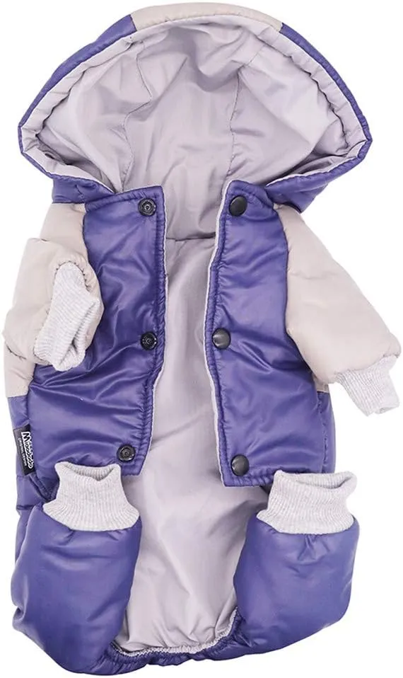 Winter Small Medium Dog Coat,Hooded Four-Legged Dog Jacket Cotton-Padded for Puppy Cat Doggie Pets Dog Clothes Apparel Clothing (L, Navy)