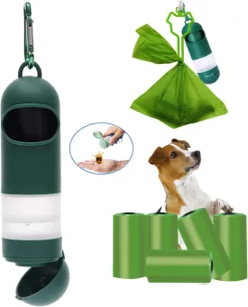 WTIGRD 95Count Pet Dog Poop Waste Bag Dispenser Cute Puppy Holder, Doggy Poop Bag Holder with Hand Sanitizer Bottle (Green, Scented)