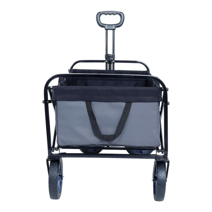 ZUN 150L Collapsible Wagon Cart Foldable, Utility Garden Wagon with 360lbs Weight Capacity, Heavy Duty W321P269219