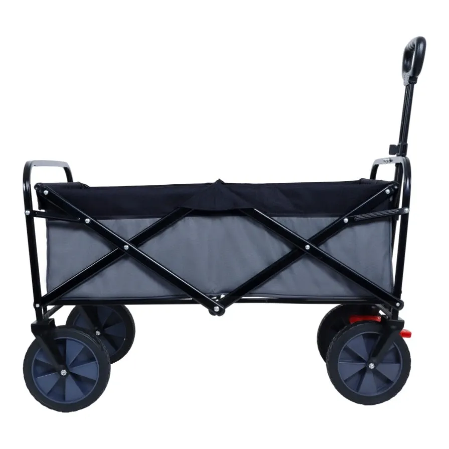 ZUN 150L Collapsible Wagon Cart Foldable, Utility Garden Wagon with 360lbs Weight Capacity, Heavy Duty W321P269219