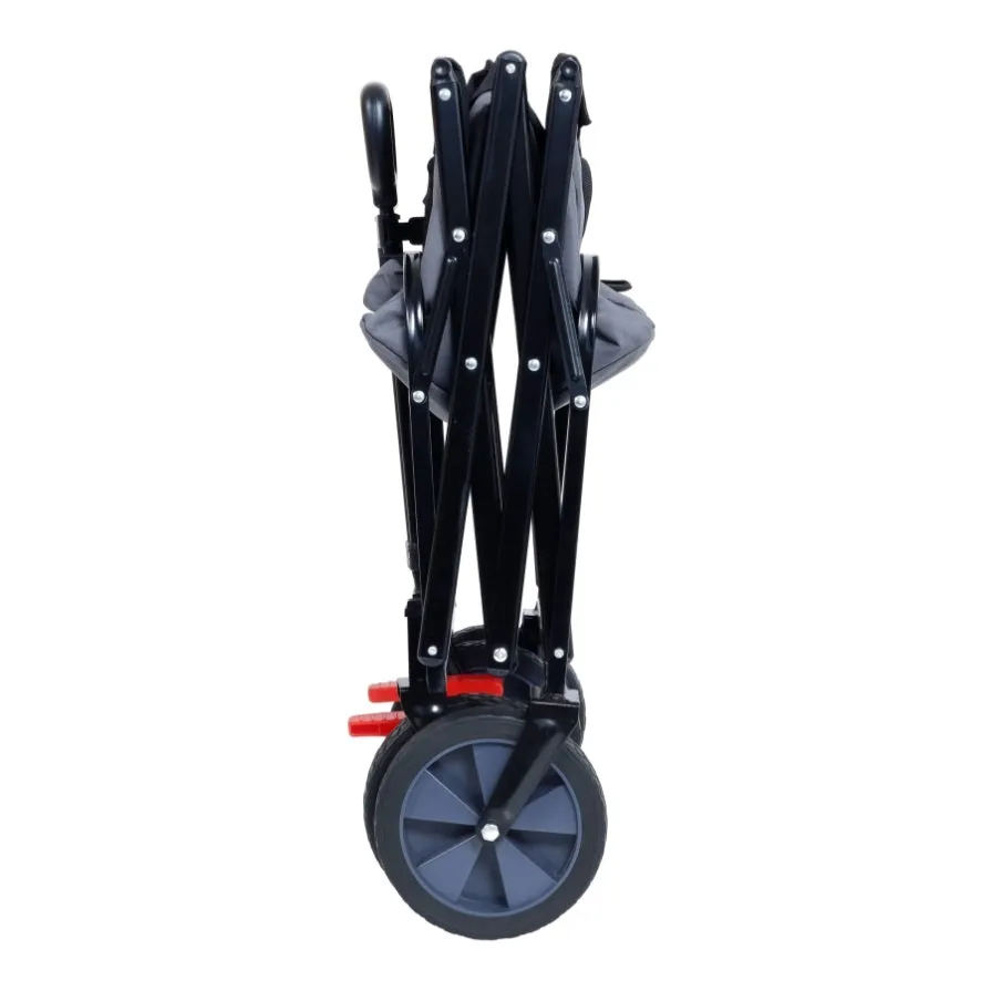 ZUN 150L Collapsible Wagon Cart Foldable, Utility Garden Wagon with 360lbs Weight Capacity, Heavy Duty W321P269219