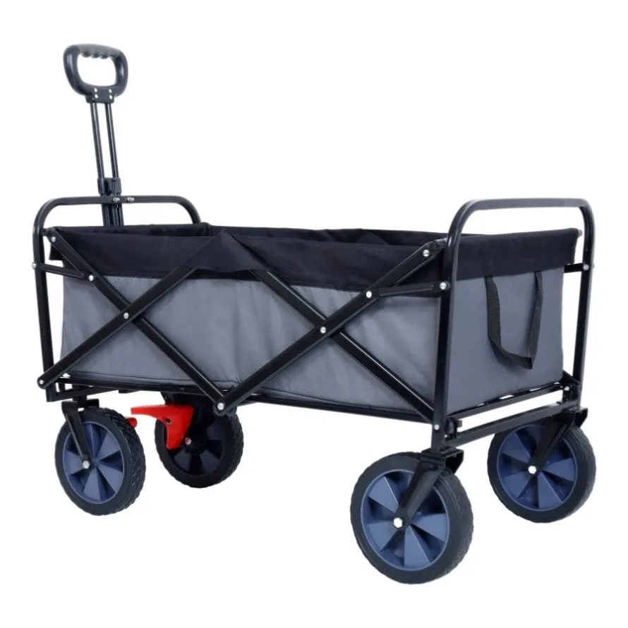 ZUN 150L Collapsible Wagon Cart Foldable, Utility Garden Wagon with 360lbs Weight Capacity, Heavy Duty W321P269219